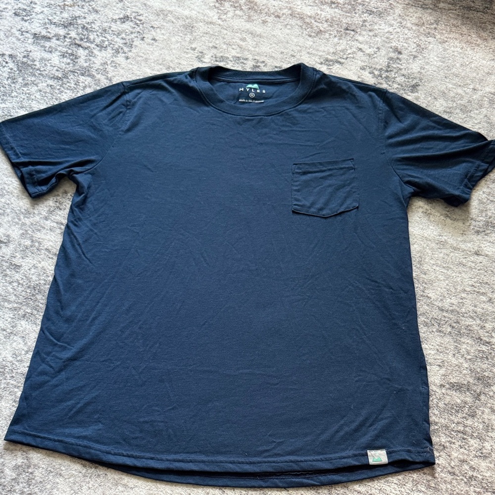 Mens Navy Short-Sleeve Pocket Tee by Hyle